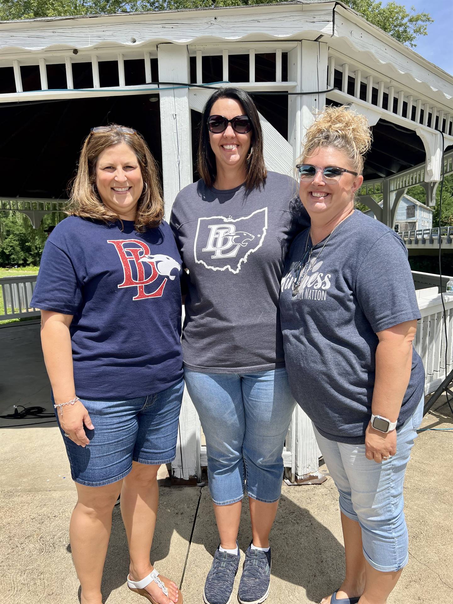 alt="Ms. Rine, Mrs. Brown, and Mrs. Novak at Adena Heritage Days"